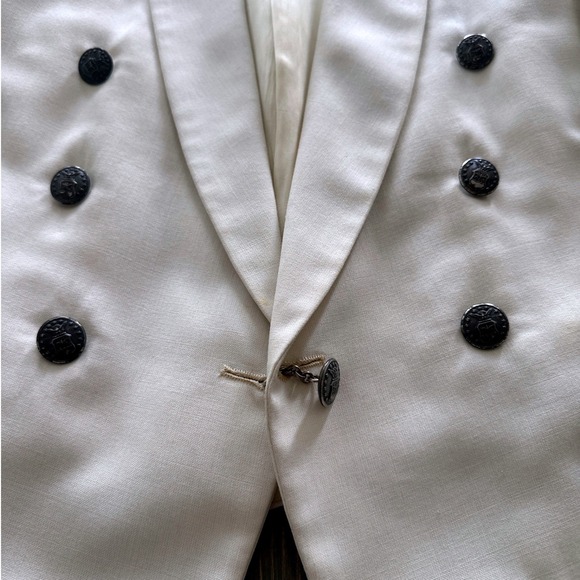 1970 US Air Force Officer Dress White Summer Uniform Coat Jacket Dinner USAF - Picture 2 of 12